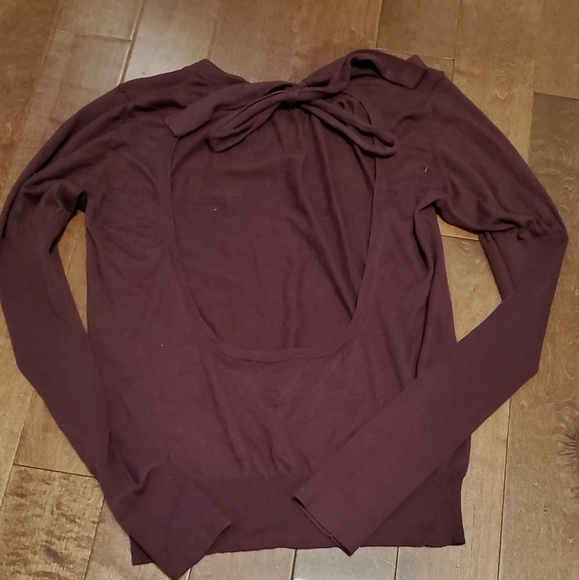 Victoria Secret open back burgundy sweater - Picture 2 of 5